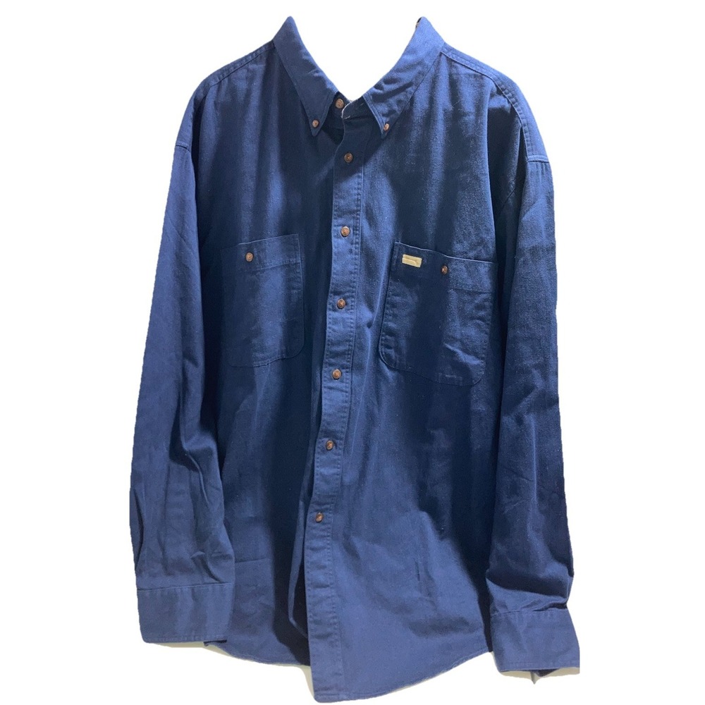 Greatland Apparel Mens XXL Blue Button Down Shirt Workwear‎ Outdoor Utility